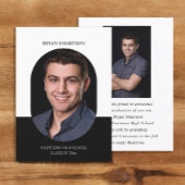 Elegant Lijst Zwart Wit 2-zijdig Afstuderen Foto Kaart