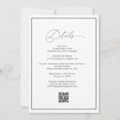 Elegant lijst zwart-wit bruiloft kaart (Achterkant)