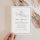 Elegant lijst zwart-wit bruiloft kaart