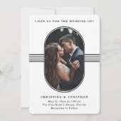 Elegant Lijst | Zwart-witfotoweddenschap Kaart (Voorkant)