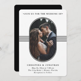 Elegant Lijst | Zwart-witfotoweddenschap Kaart