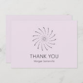 Elegant Lila Abstract Bloemmodern Bedankkaart (Voorkant / Achterkant)