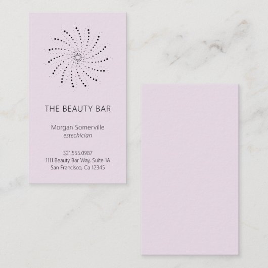 Elegant Lila Abstract Bloemmodern Visitekaartje (Voorkant / Achterkant)