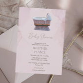 Elegant Lila  Bassinet Baby shower Kaart