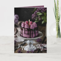 Elegant Lila Birthday Cake