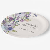 Elegant Lila Blauw Horizontaal Quinceañera Papieren Bordje (Gekanteld)