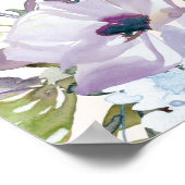 Elegant lila-blauwe bloemstuk Quinceañera welkom Poster (Hoek)