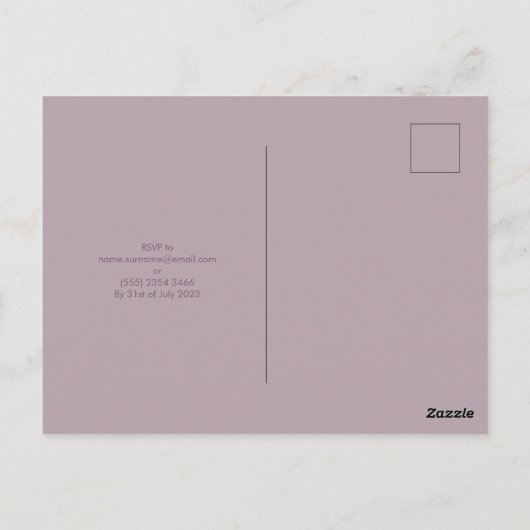 Elegant Lila bloem behalve het datumbriefkaart Briefkaart (Achterkant)