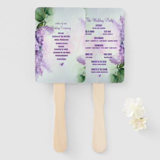 Elegant Lila Bloemen Trouwprogramma Handwaaier