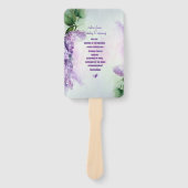 Elegant Lila Bloemen Trouwprogramma Handwaaier (Voorkant)