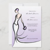 Elegant Lila Bridal Shower Invitations Kaart (Voorkant)
