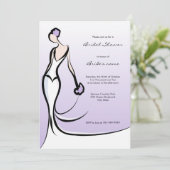 Elegant Lila Bridal Shower Invitations Kaart (Staand voorkant)