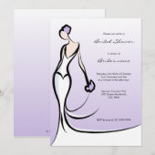 Elegant Lila Bridal Shower Invitations Kaart (Voorkant / Achterkant)