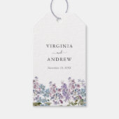 Elegant Lila Bruiloft Cadeaulabel (Voorkant)