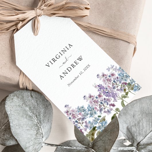 Elegant Lila Bruiloft Cadeaulabel