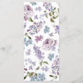 Elegant Lila Bruiloft Menu (Achterkant)