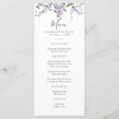 Elegant Lila Bruiloft Menu (Voorkant)