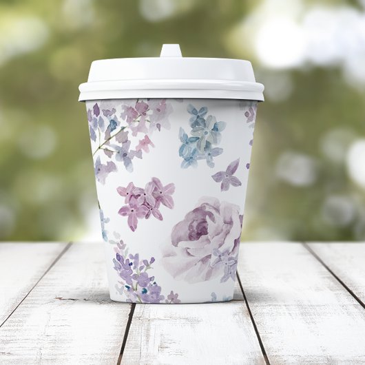 Elegant Lila Bruiloft Papieren Bekers