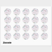 Elegant Lila Bruiloft Ronde Sticker (Vel)