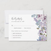 Elegant Lila Bruiloft RSVP Kaartje (Voorkant)