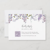 Elegant Lila Bruiloft RSVP Kaartje (Voorkant)