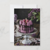 Elegant Lila Cake Small Birthday Greep Kaart (Voorkant)