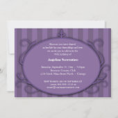 Elegant Lila Damask 90th Birthday Photo Invite Kaart (Achterkant)