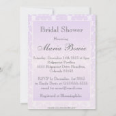 Elegant Lila Damask Bridal Shower Invitation Kaart (Achterkant)