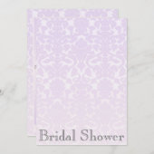Elegant Lila Damask Bridal Shower Invitation Kaart (Voorkant / Achterkant)