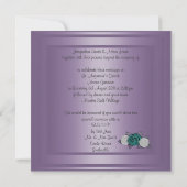 ELEGANT LILA DRIEVOUDIG ROOS WEDDING INVITATION KAART (Achterkant)