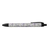Elegant Lila en Sage gepersonaliseerde bloemen Zwarte Inkt Pen (Bovenkant)