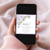 Elegant Lila Floral Brunch en Bubble Vrijgezellenf Kaart