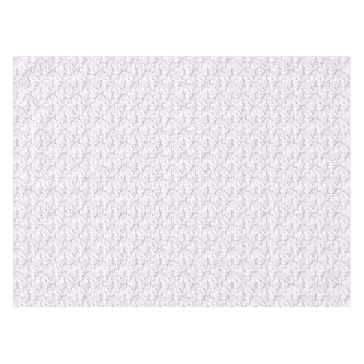 Elegant Lila Floral Scroll Pattern op White Tafelkleed (Voorkant (Horizontaal))
