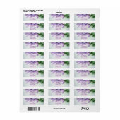 Elegant Lila Flowers Address Return Labels (Full Sheet)