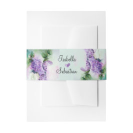 Elegant Lila Flowers Invitation Belly Band Uitnodigingen Wikkel