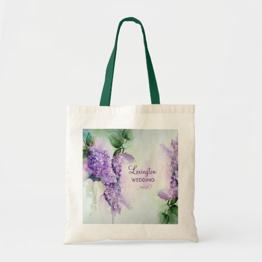 Elegant Lila Flowers Wedding Canvas tas (Voorkant)