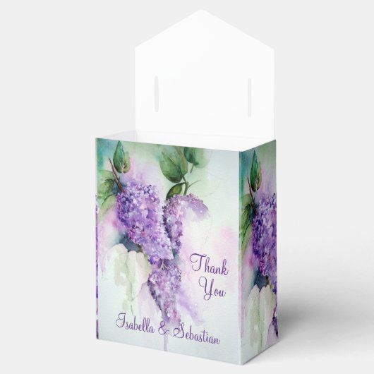 Elegant Lila Flowers Wedding Favor Boxes Bedankdoosjes (Geopend)