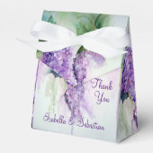 Elegant Lila Flowers Wedding Favor Boxes Bedankdoosjes (Voorkant Zijde)