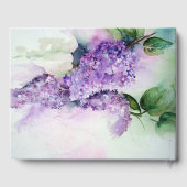 Elegant Lila Flowers Wedding Guest Book Gastenboek (Achterkant)