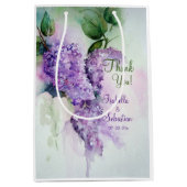 Elegant Lila Flowers Wedding Medium Cadeauzakje (Voorkant)