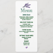 Elegant Lila Flowers Wedding Menu (Voorkant)