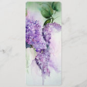 Elegant Lila Flowers Wedding Menu (Achterkant)