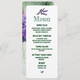 Elegant Lila Flowers Wedding Menu
