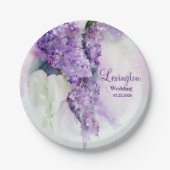 Elegant Lila Flowers Wedding Papieren Bordje (Voorkant)
