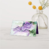 Elegant Lila Flowers Wedding Place Card Plaatskaartje (Achterkant)