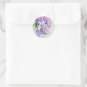 Elegant Lila Flowers Wedding Ronde Sticker (Tas)