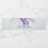 Elegant Lila Flowers Wedding Waterfles Etiket (Enkel label)
