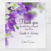 Elegant Lila Flowers Wedding Wijn Etiket (Enkel label)