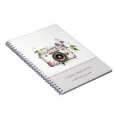 Elegant  Lila fotografie van Floral Camera Notitieboek (Rechterzijde)