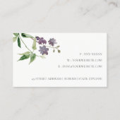 Elegant Lila fotografie van Floral Camera Visitekaartje (Achterkant)